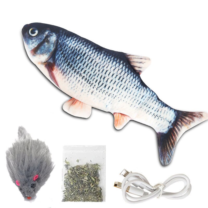 Electric Fish Catnip Toy Simulation Fish Funny Cat Jumping Fish Suitable for Indoor Cat Interactive Mobile Bouncing Fish Cat Toy: 4