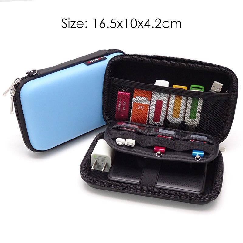 Mini Rits Digitale Opbergtas Waterdichte Reizen Eva Case Voor Oortelefoon, Datakabel, Lader, draagbare Gadget Pocket Pouch: 3