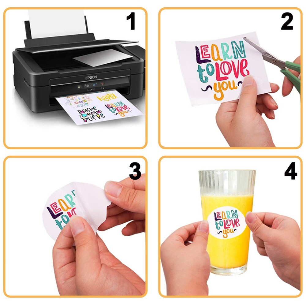 10 Vellen 216*279Mm Matte Printable Vinyl Sticker Papier Zelfklevende Waterdichte Print Papier Diy Label Gebruik voor Inkjet Printer