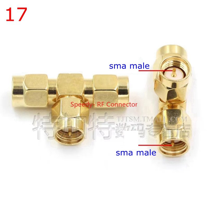 2 pçs/lote sma para sma macho fêmea conector reto 90 graus ângulo direito tipo t 3way divisor rpsma para RP-SMA adaptador macho rf: CINZA