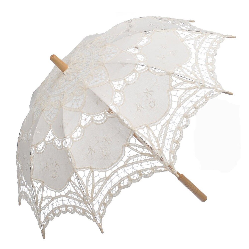 Yo cho mireasa nunta umbrela dantela alba umbrela de soare broderie manuala accesorii foto accesorii decor