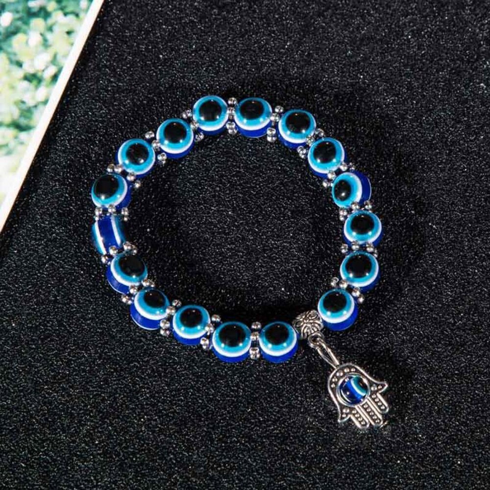 Blue Eyes Armbanden Vintage Fatima Hand Duivel Ogen Armbanden Voor Trendy Sieraden