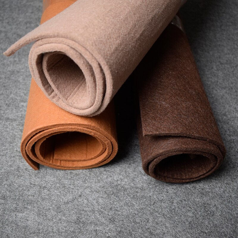 Tela de fieltro marrón de 45x90cm y 5mm, tejido grueso y duro no tejido para costura de artesanía para el hogar y guardería