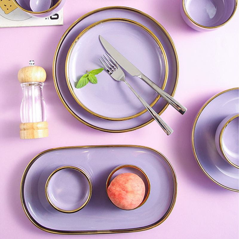 Dinnerware Set Porcelain Plates for Food Dinner Set Dishes Salad Soup Bowl Ceramic Plates and Bowls Set Tableware Set Spoon