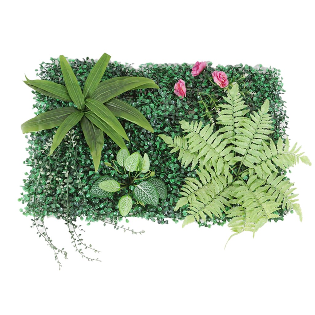Artificial Plastic Green Flower Plants Wall Simulation Plants Hedge Garden