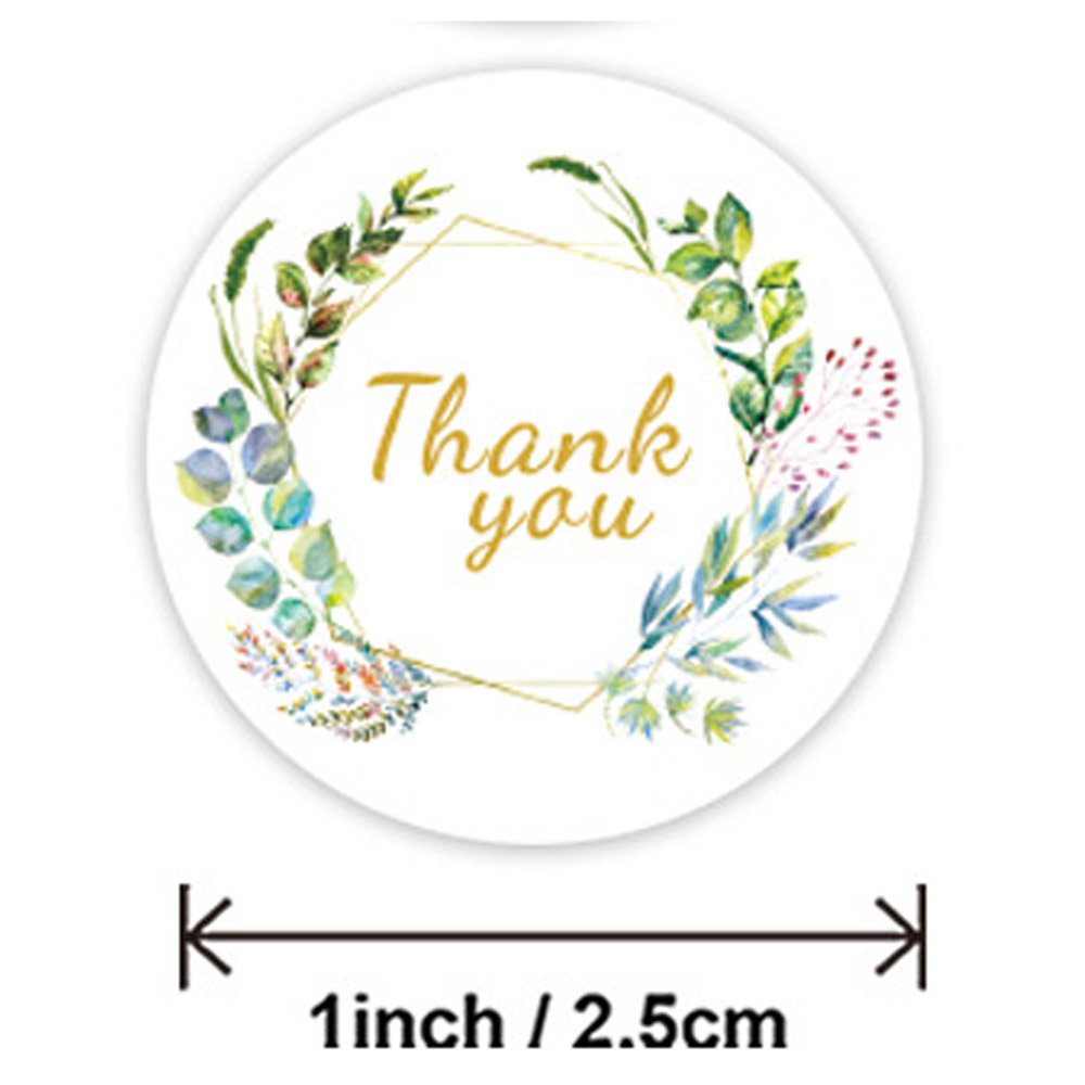100-500pcs Thank You Round Sticker Scrapbook Envelope Seal Sticker Flower Decoration Stationery Label Stickers