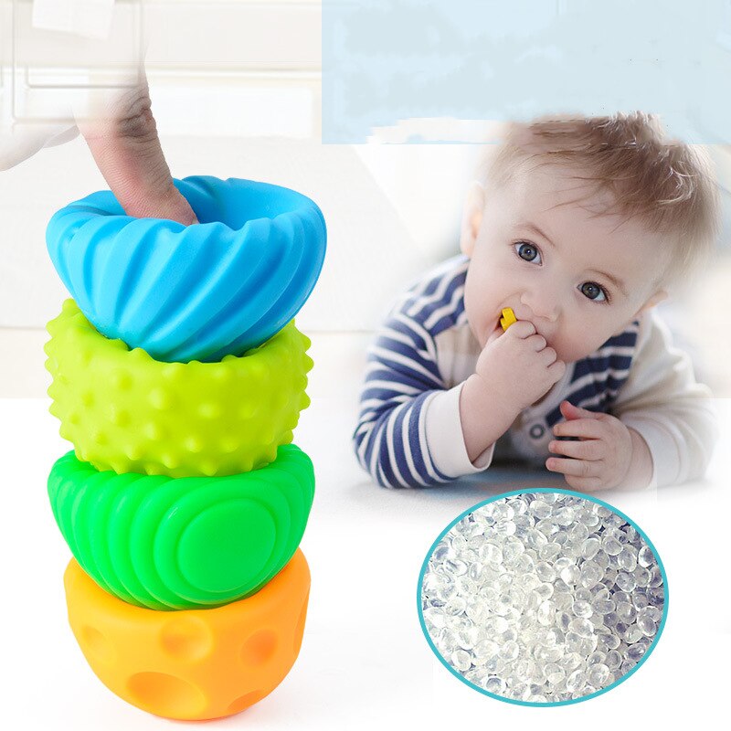 6pcs/set Baby Toy Ball Set Develop Baby's Tactile Senses Toy Touch Hand Ball Toys Baby Training Ball Massage Soft Ball