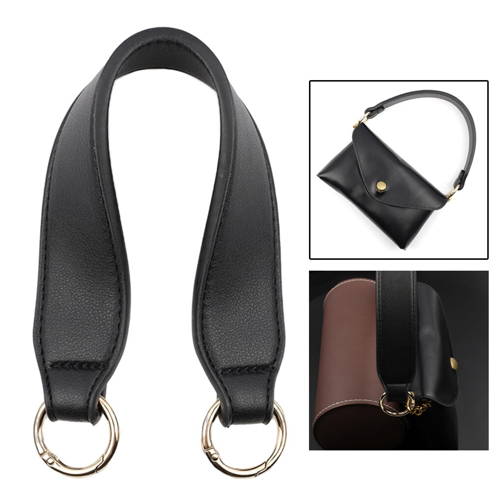 34cm krótka torebka ze skóry PU torebka sprzęgła paski do torby zapasowy uchwyt do torebki akcesoria do toreb: Black