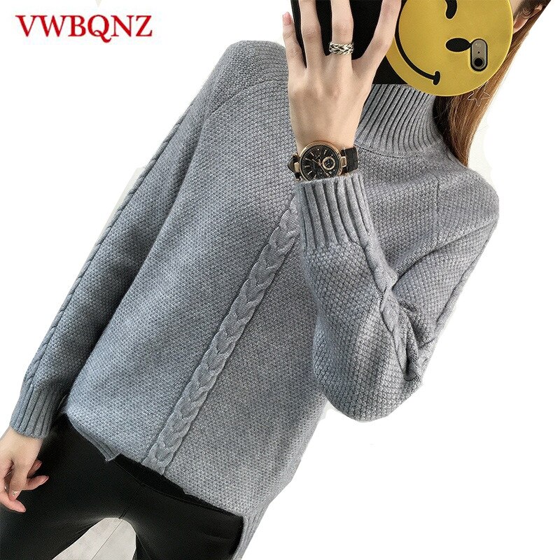 Women Turtleneck Winter Warm Sweater Long Sleeve Loose Casual Knitted Women Sweaters And Pullovers Female Jumper Tops