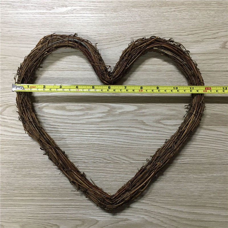 1pc Weihnachten Dekoration 10-30cm Weihnachten Party Hochzeit Kränze Dekoration Girlande Material Rattan Kranz Bauernhaus: Heart 30cm