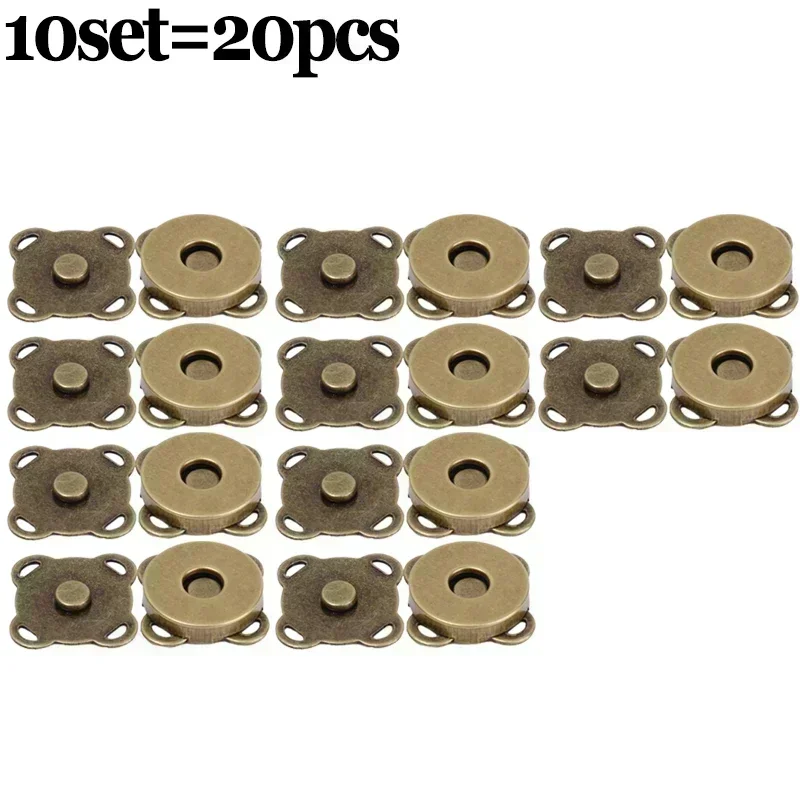 1/10 zestawów zapięcia zatrzaski montażowe magnetycznych guziki torebka torebka portfel torby rzemieślnicze części Mini adsorpcyjna klamra 14/18mm sprzedaż hurtowa: M / Rose Gold