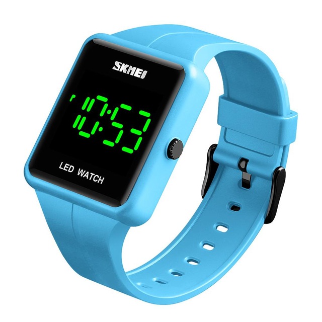 Skmei sport heren digitaal horloge zwem- en duikhorloge paar elektronische polshorloges waterdicht herenhorloge relogio masculino: Blauw