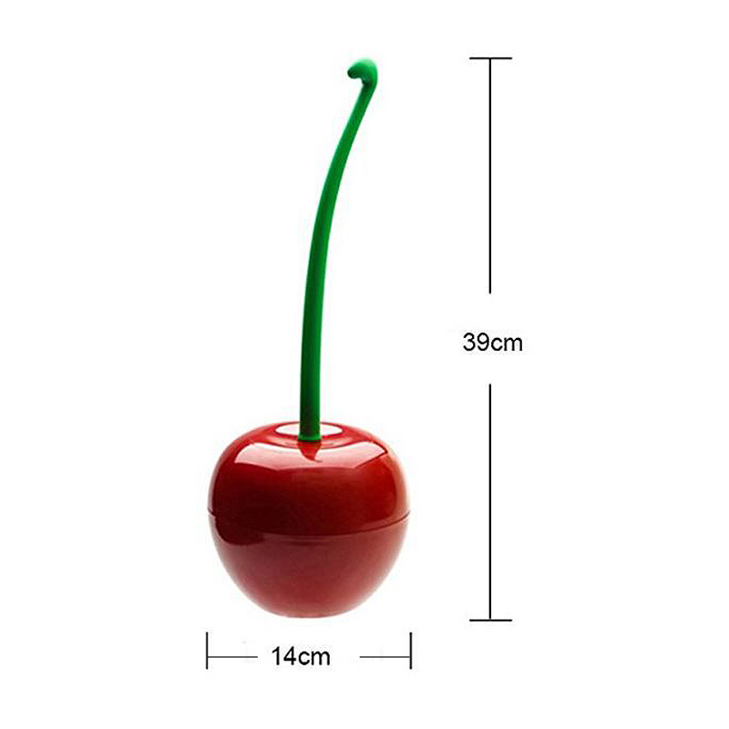 Lovely Cherry Shape Lavatory Brush &amp; Holder WC Toilet Cleaning Brush Long Handle Toilet Bowl Brush