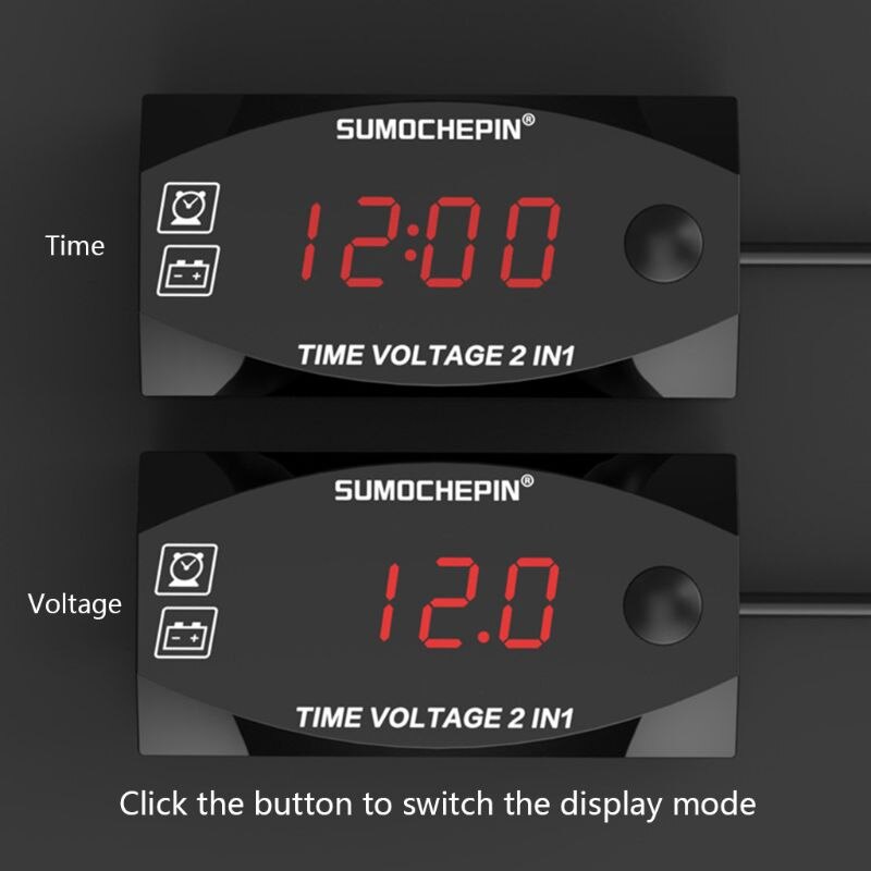 Voltímetro Digital LED de 12V CC, voltímetro de Panel de voltaje para coche de motocicleta electromóvil Q1QE