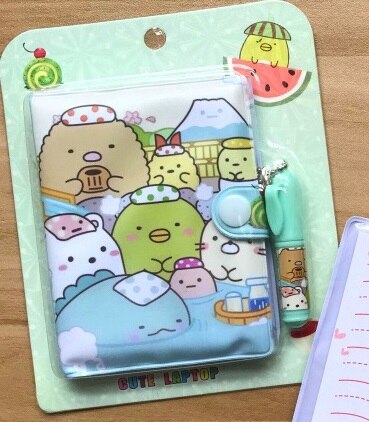 2022 Kawaii Journal Cute Cartoons Notebook Color Page Notebook Diary Agenda Notepad School kids Stationery: Burgund