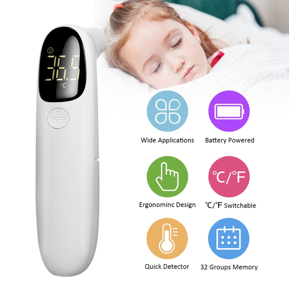 Nicht kontakt Digital Infrarot thermometer IR Hohe Präzision Stirn Temperatur LCD Digital für Baby & Erwachsene: MD1900