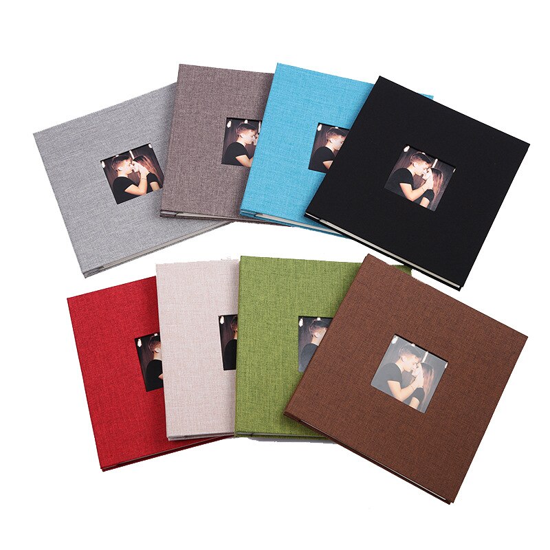16 inch 20 page linen self-adhesive photo album diy antique wedding photo scrapbook album memory classic photo album