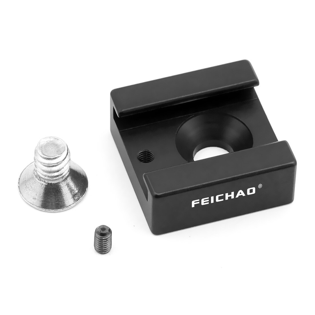 Aluminum Alloy Cold Shoe Mount Adapter Base with 1/4&quot; Mounting Screw for Camera Cage Flash LED Light Microphone Shoe Adapter: Feichao brand