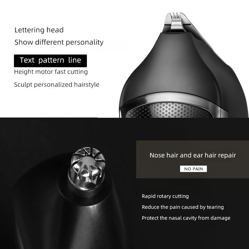 SHINON-Afeitadora eléctrica multifunción 5 en 1 para hombre, máquina de afeitar con hoja de acero ultrafina, resistente al agua, con recarga USB