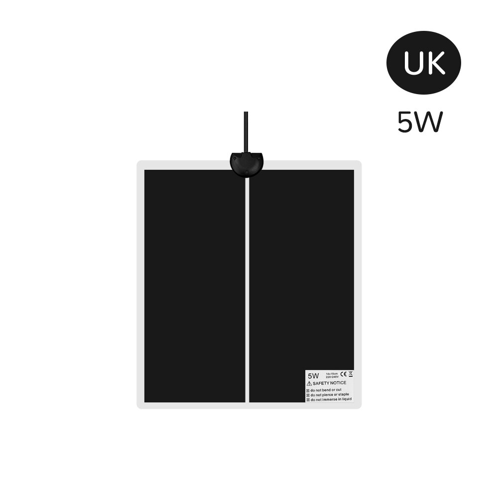 5-45W Terrarium Reptiles Heat Mat Climbing Pet Warm Heating Pads Adjustable Temperature Controller Mats Reptiles Supplies: UK 5W 220V