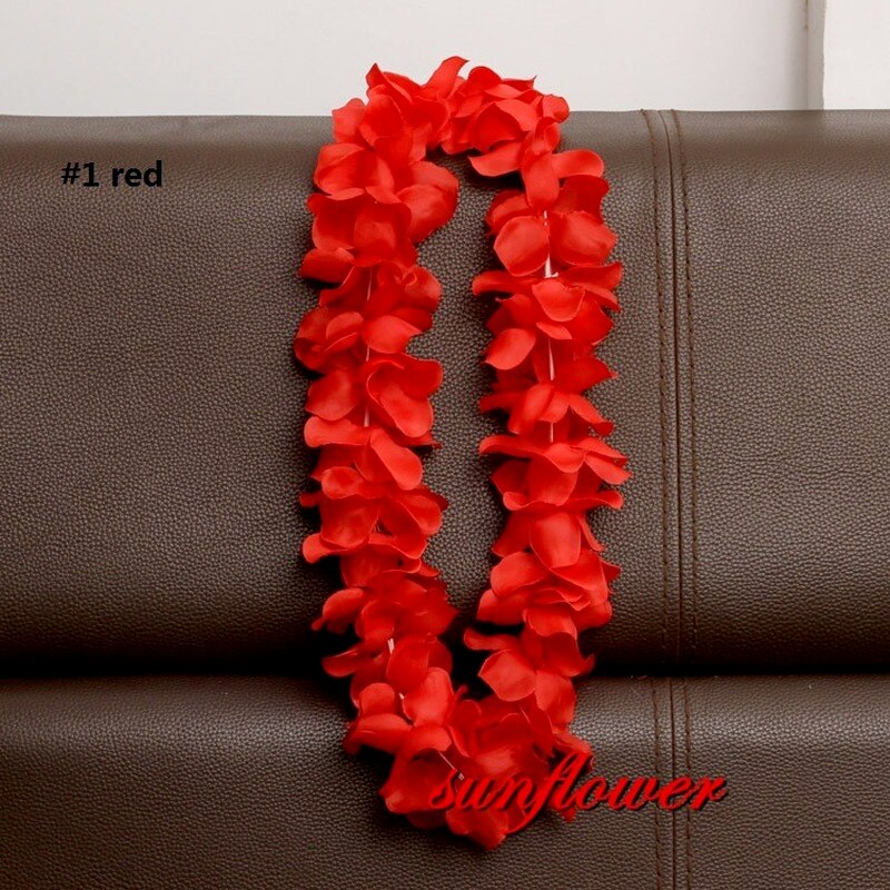 1 st hawaiianska konstgjorda blommor leis krans halsband krans självhäftande klänning hawaii strandfest dekoration påsk