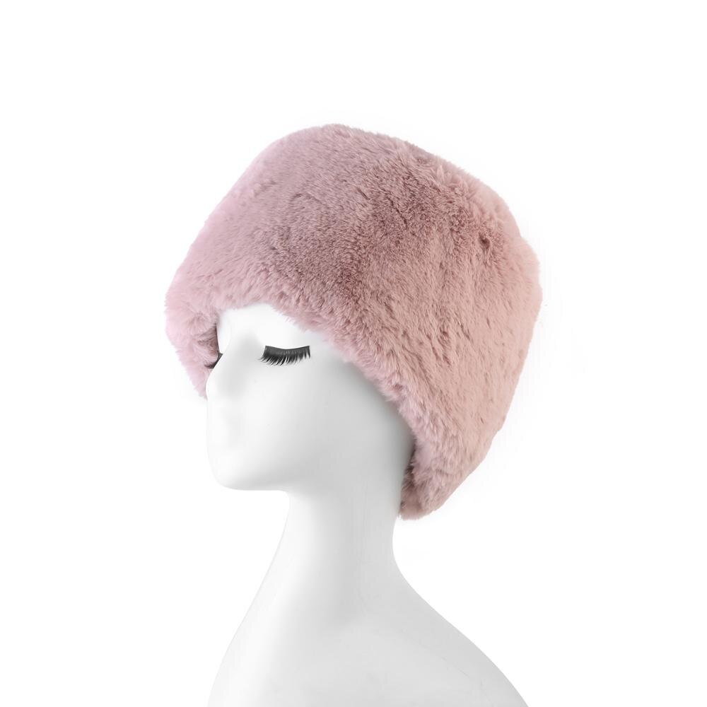 Stil varm pink rød hvid imiteret pels vinterhat ørebeskyttelse bomberhat kvinder imiteret pels leopard russisk hat: Rødme