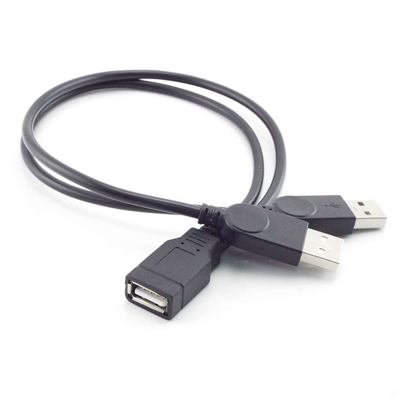 USB 2.0 3.0 A-Buchse auf Dual-USB-Stecker 2, doppeltes USB 2.0-Netzteil, männlich, weiblich, Splitter-Verlängerungskabel, zum Aufladen für Drucker, PC