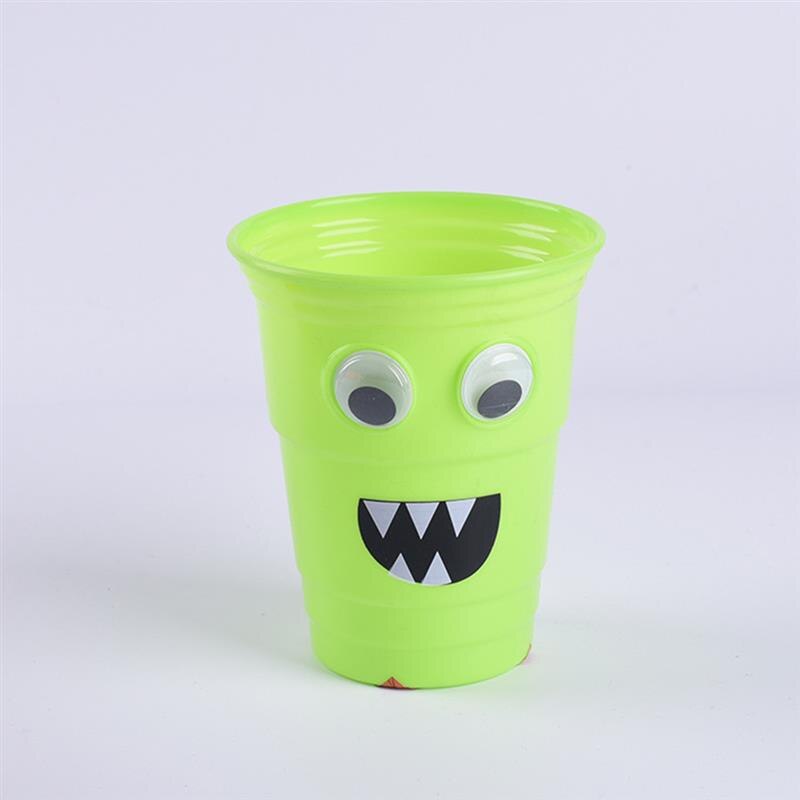 Taza de plástico con dibujos animados para niños, vaso de plástico para beber agua y leche, decoración de Halloween y guardería, 3 piezas