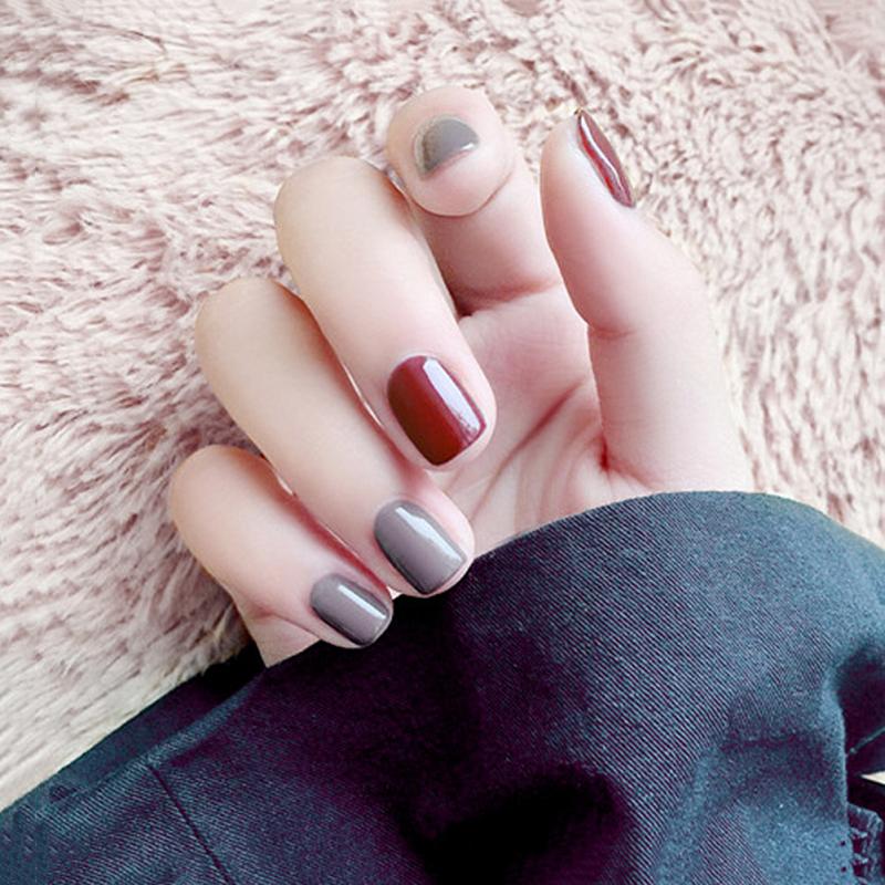 24 stuks nepnagels met lijm, populaire lange ronde patch, pure kleur nagelchip, nail art accessoires, diy nagelgereedschap