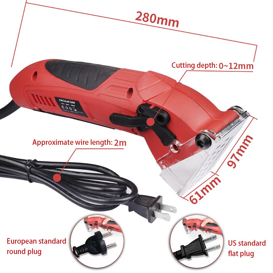110V American plug/220V European plug Mini circular saw 400W wood metal tile cutter electric saw power tool