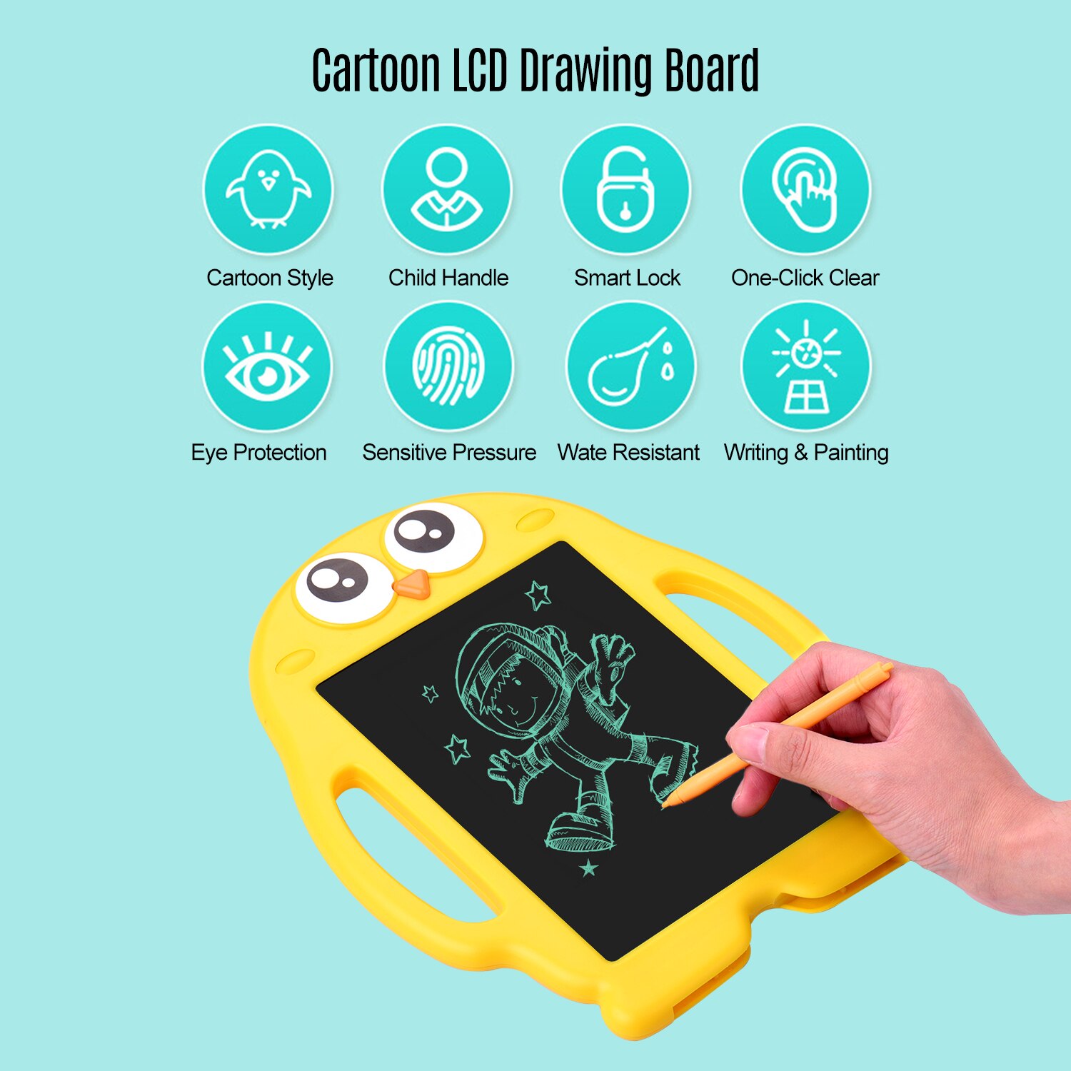 Aibecy 8.5 Inch Cartoon LCD Writing Tablet Electronic Drawing Pad Handwriting Doodle Board One-Click Erasure for Students Adults