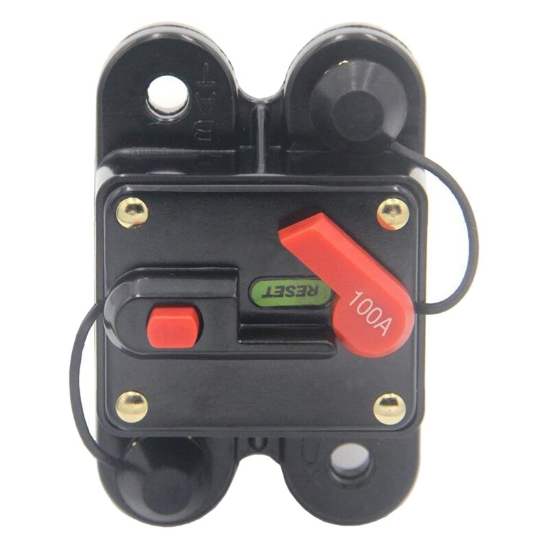 Circuit Breaker with Menual Reset Home Solar System for Car Audio and Amps Protection 12V-24V DC Reset Inverter: Dark Grey