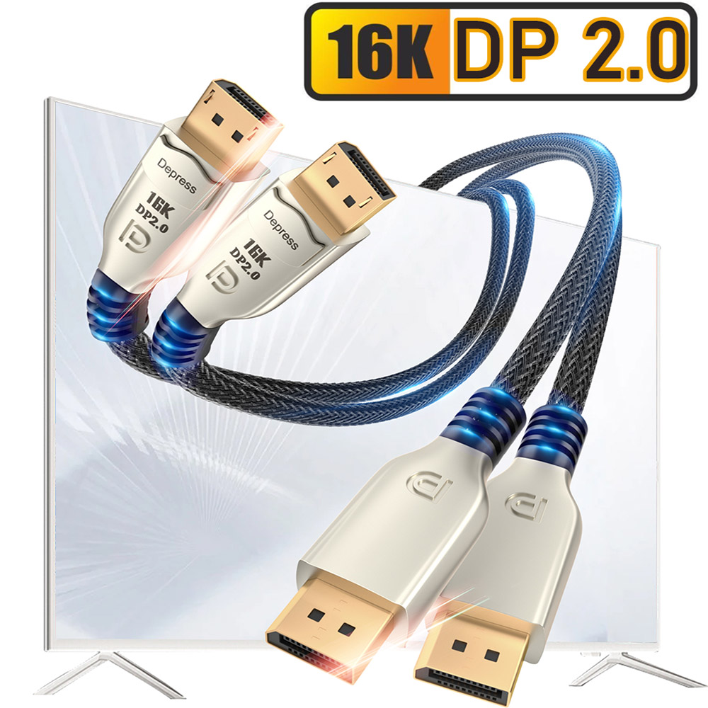 144 Hz DisplayPort-Kabel 16K 8K DisplayPort 2.0-Kabel lang Displayport-Kabel 10 m, 7,5 m, 5 m, 3 m DisplayPort 1.4 Monitor-Kabel DP