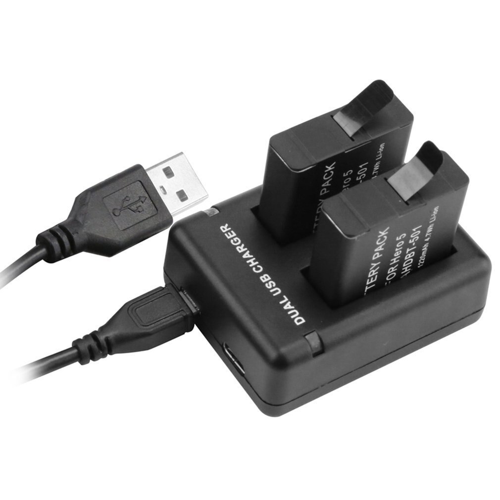 Kamera USB Batterie Ladegerät Tragbare Dual Lade Slots anzeige licht Kamera Ladegeräte Mit USB Kabel Für Hero 5/6