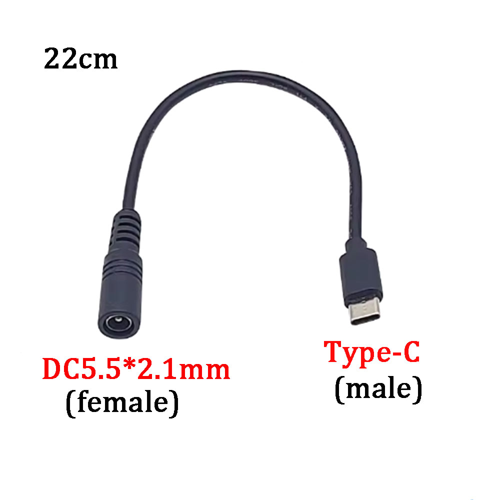 DC 5.5*2.1/3.5*1.35 Female Cables 5521 Power Jack DC Power Conector 5.5x2.1mm to Type-C /Micro/Mini USB Charging Cable Converter: army green