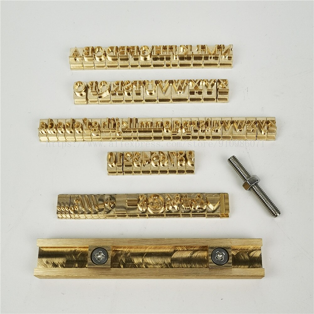 Time Roman font style brass foil stamping letters ,based on "A" height 6mm