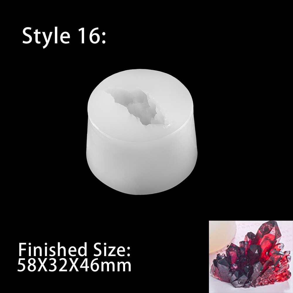 20 stylów wyczyść rudy bryła kryształowa epoksydowa formy żywiczne różne kształty Spar dla żywicy epoksydowej odlewania formy biżuteria silikonowa Making: style 16