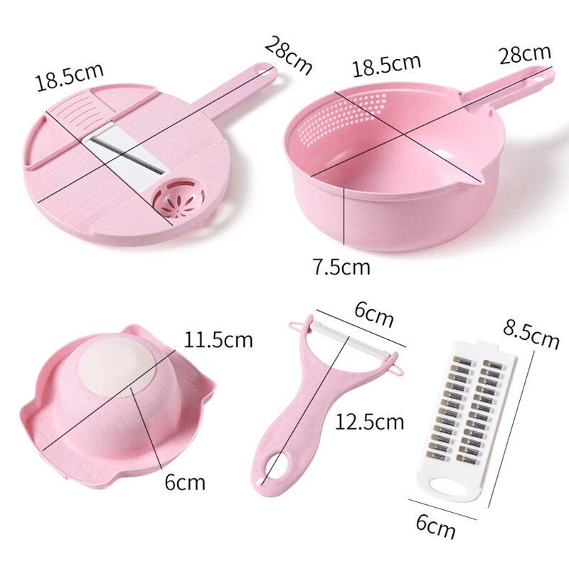 1 set multifunctionele groentesnijder met afdruipmand keukengereedschap fruit groentesnijder groente rasp dunschiller