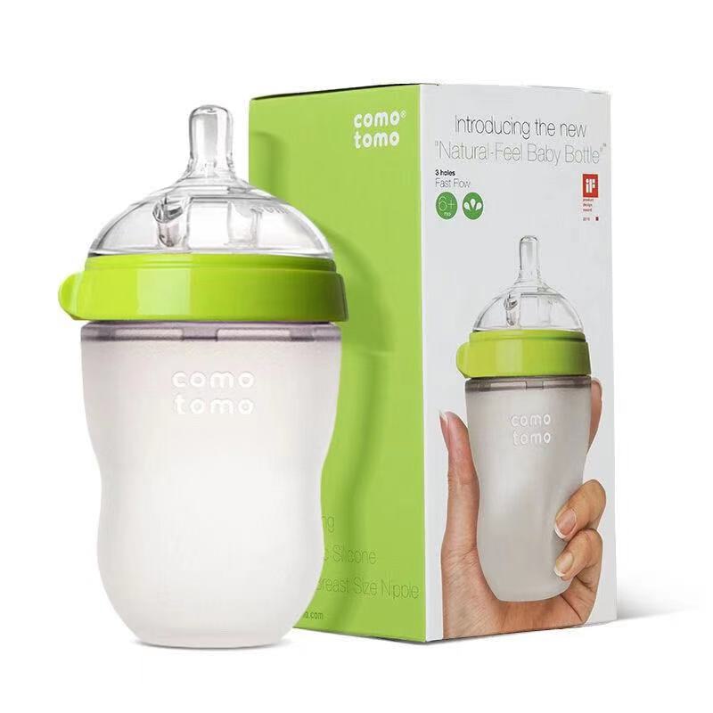 Comotomo – biberon en Silicone au toucher naturel pour bébé, 50ml, 250ml, LSR, anti-Flatulence, à Double stomates