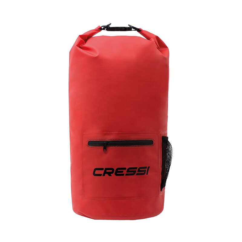 Cressi 10l 20l dry bag vattentät dykutrustning väska dyk snorkling simning drifting bag med dragkedja fram: Röd 20l