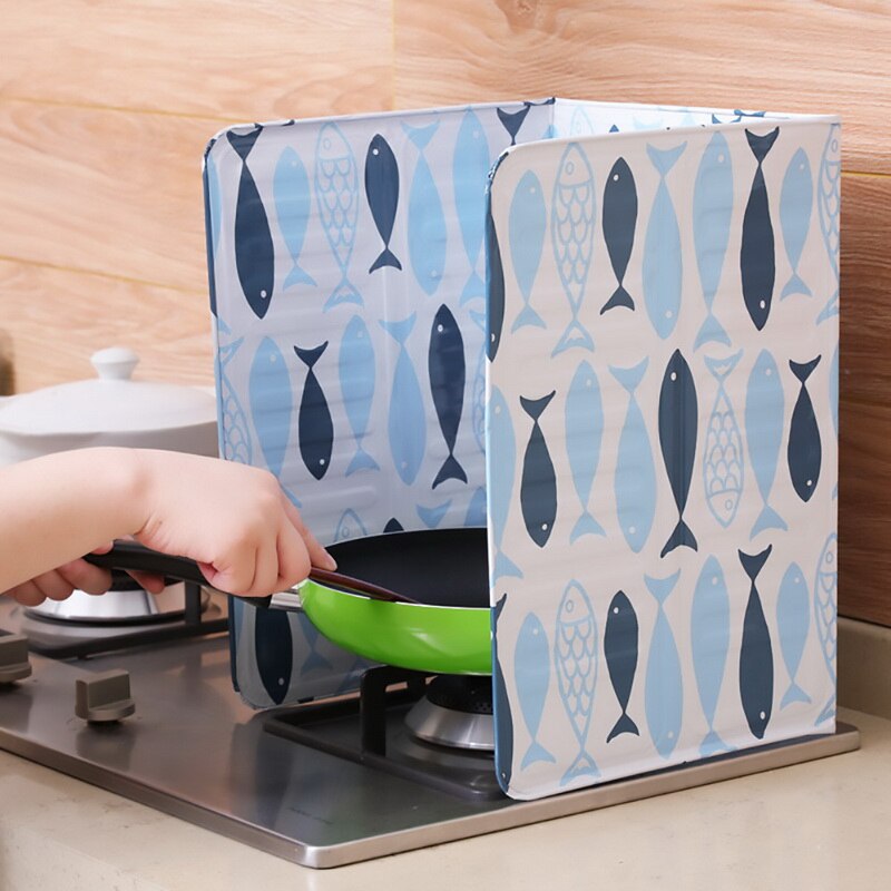 Anti Splatter folia aluminiowa olejoodporna płyta przegroda izolacja cieplna ochraniacze powierzchni pokrywa olejoodporna kuchenka ze stali nierdzewnej: Blue Fish