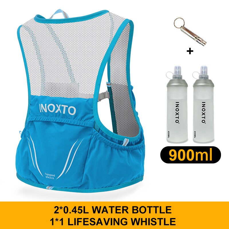 Inoxto Lichtgewicht Running Rugzak Hydratatie Vest, Geschikt Voor Fiets Marathon Wandelen, ultra-Licht En Draagbare 2.5L: blue 450ml