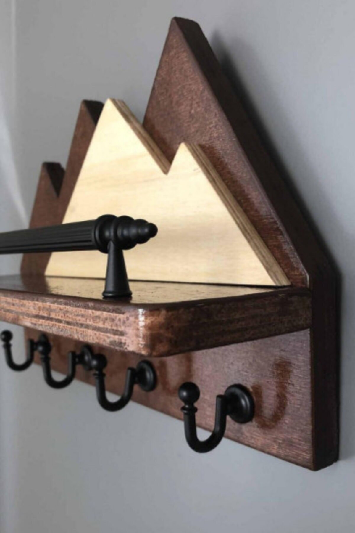 Wooden Door Key Holder Rack Wall Rack Tumbled trend product