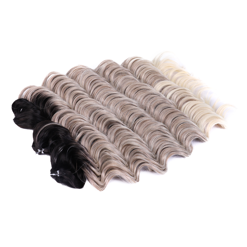 FREEDOM Hair Synthetic Deep Wavy Twist Crochet Hair 24 Inch /60cm Ombre Brown Blonde White Braiding Hair Extensions MANASI Hair