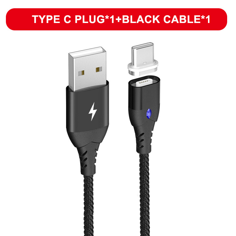 Oppselve Micro USB Charging Phone Android Data Cable Magnetic Fast Cable For iPhone Xiaomi Huawei Mobile Magnet Charger Wire 3A: DARK GRAY / 1m