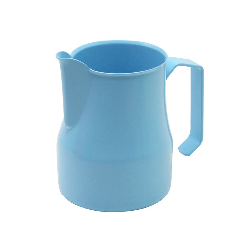 Nibbe italiensk farge melkeskumtanker 304 kaffedampkanne i rustfritt stål kaffemaskin med støtte for preging av dampkanne: Blå farge 500ml