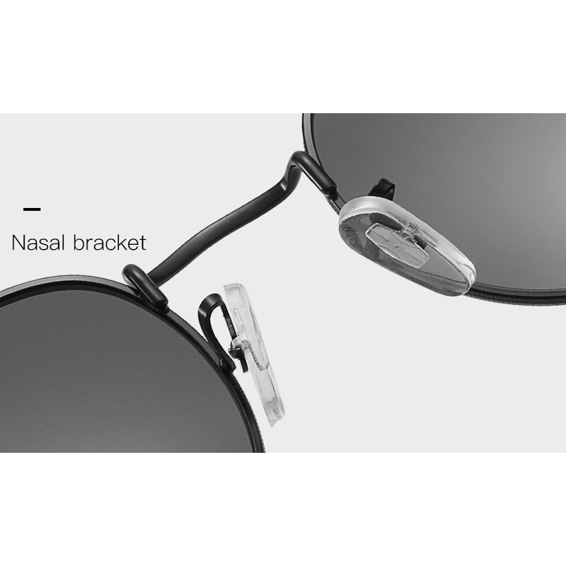 Gafas de sol polarizadas redondas clásicas para hombre y mujer, lentes Polaroid de pesca, montura de Metal, negras, para conducir