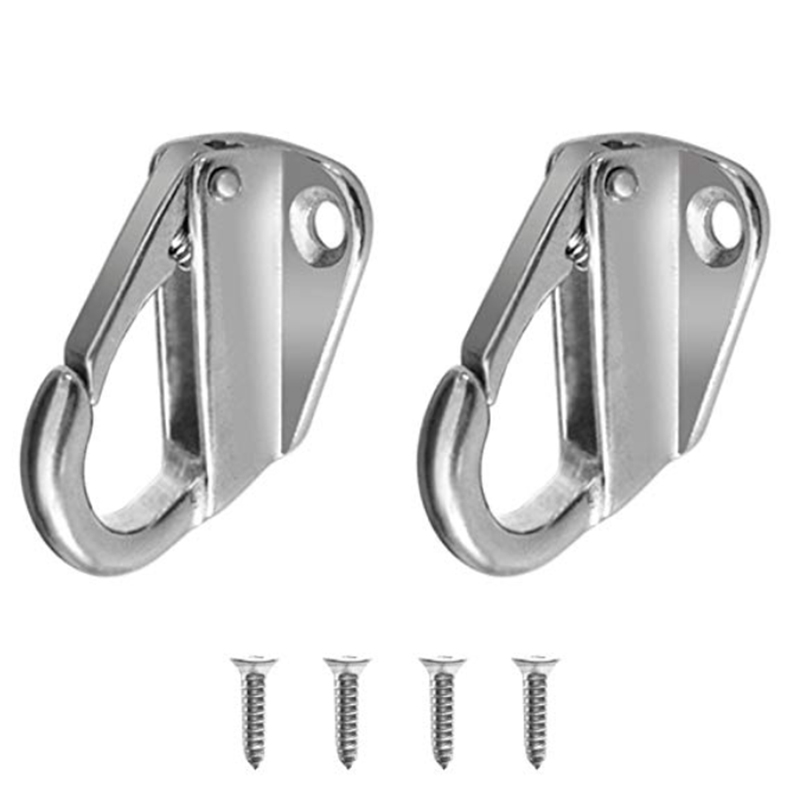 2 Stuks 43Mm Rvs Fending Haken Spatbord Lente Haak Snap Hechten Touw Boot Zeil Sleepboot Marine Hardware boten Accessoires