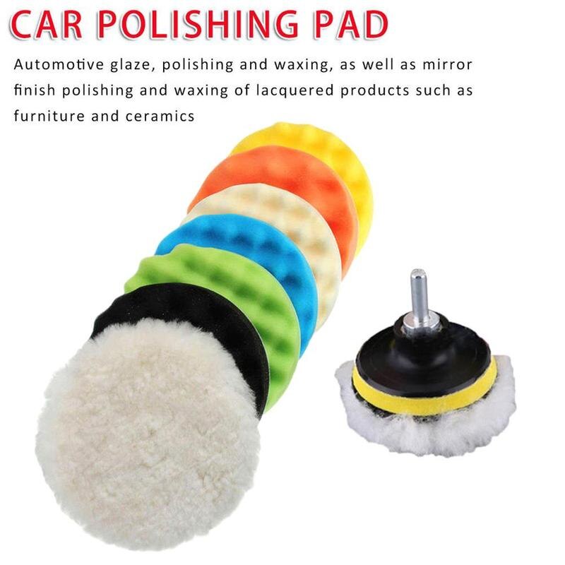 Car Polishing Disc 11Pcs/Set Self-Adhesive Buffing Waxing Sponge Wool Wheel Polishing Pad For Car Polisher Drill Adapter