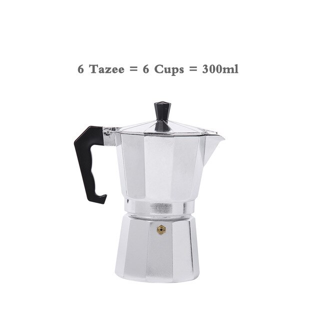 Italiaanse Espresso Koffie Makers Achthoekige Koffie Pot Percolator Pot 3cup/6cup/9cup/12cup Turkse Kookplaat Koffiezetapparaat: 6 cup